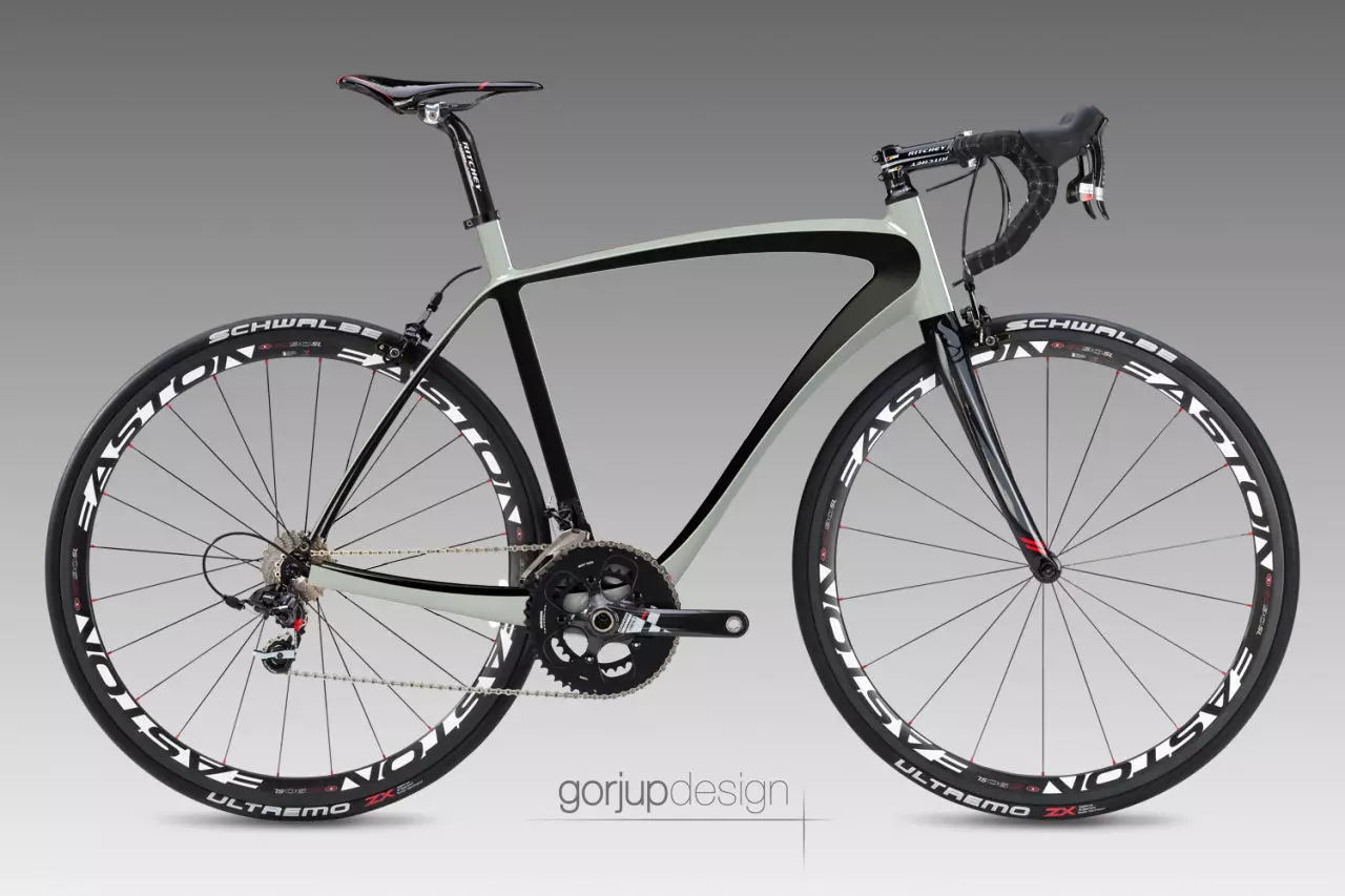 Carbon road bicycle frame concept 3D model