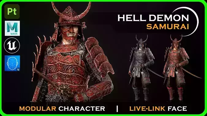 Hell Samurai full armor - Game-ready