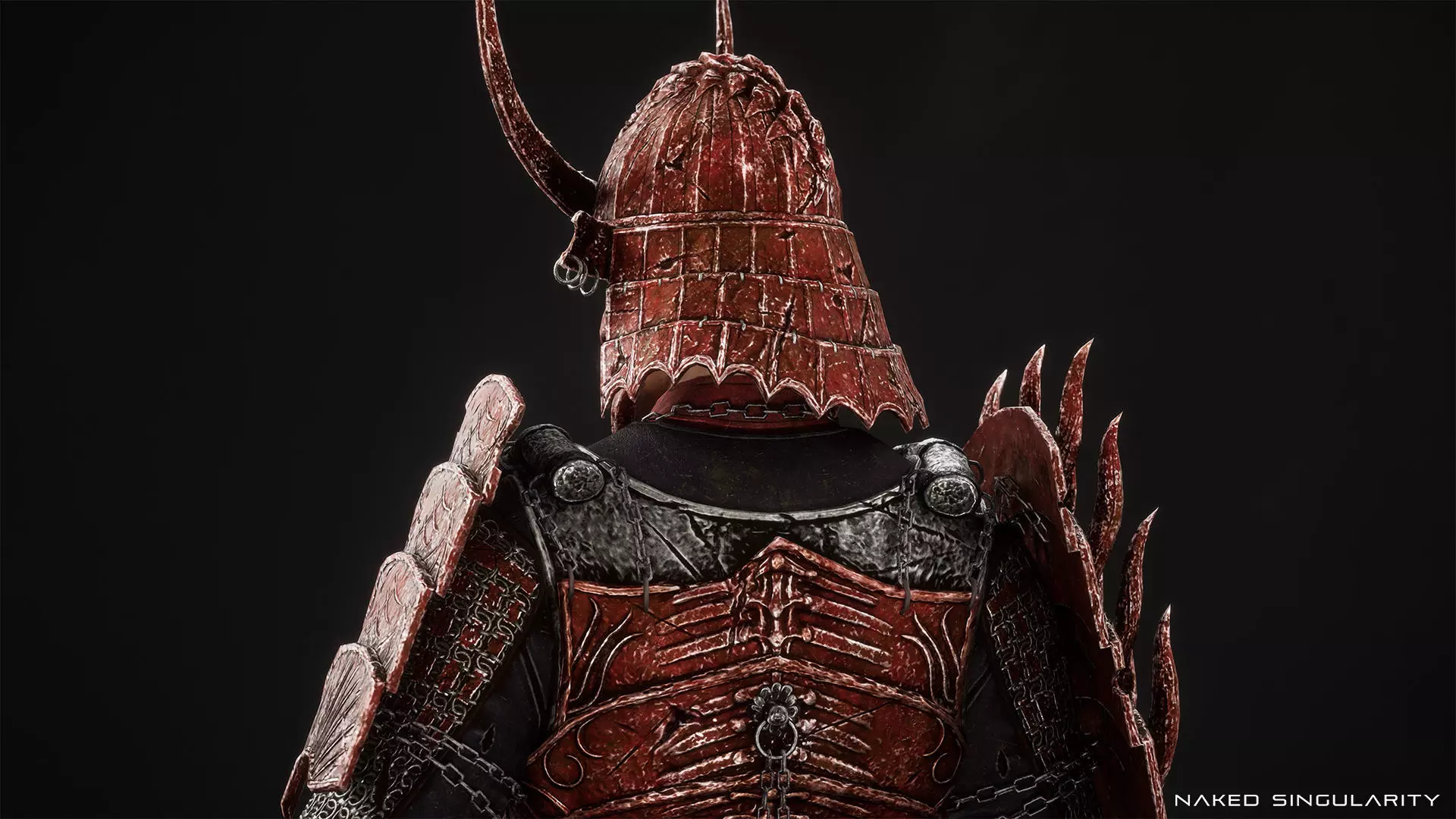 Hell Samurai full armor - Game-ready Low-poly 3D model_9