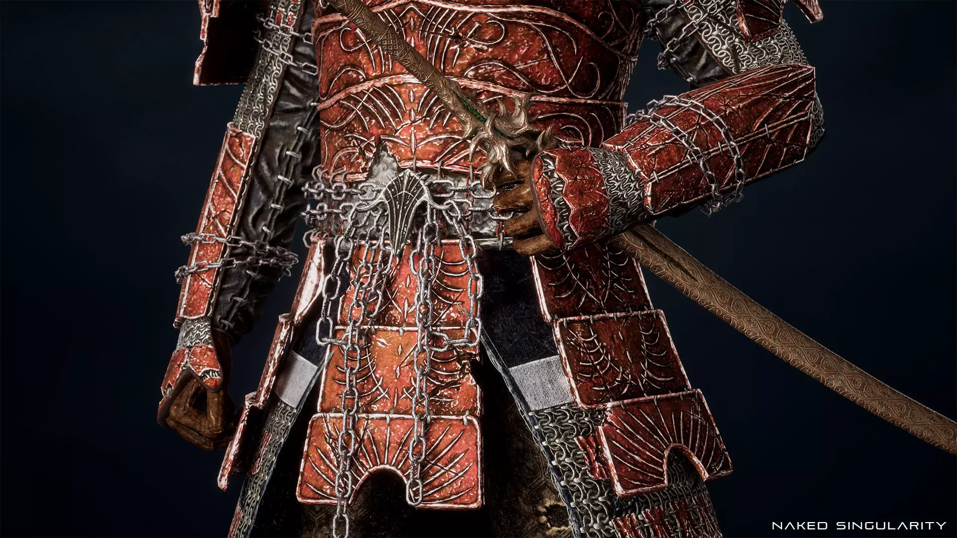 Hell Samurai full armor - Game-ready Low-poly 3D model_4