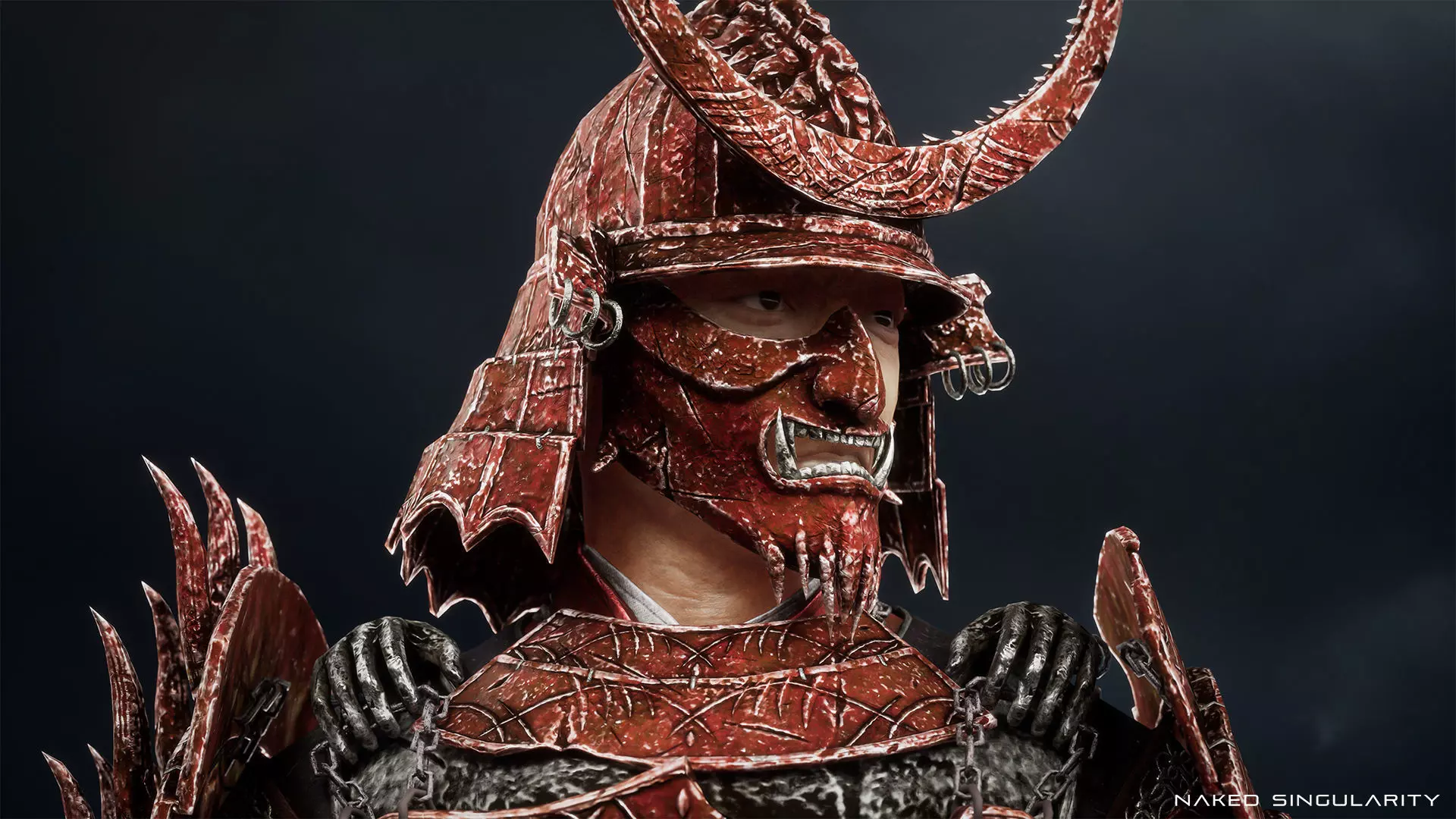 Hell Samurai full armor - Game-ready Low-poly 3D model_2