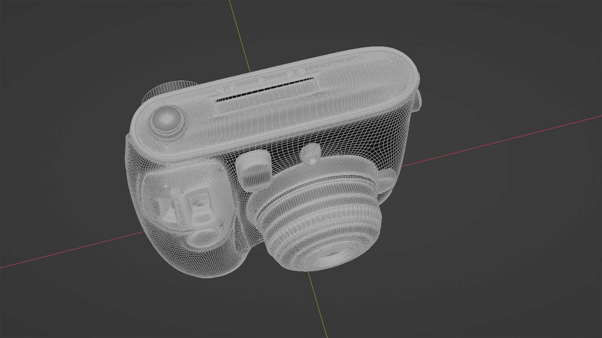 Navy Leather Instant Camera 3D model_12