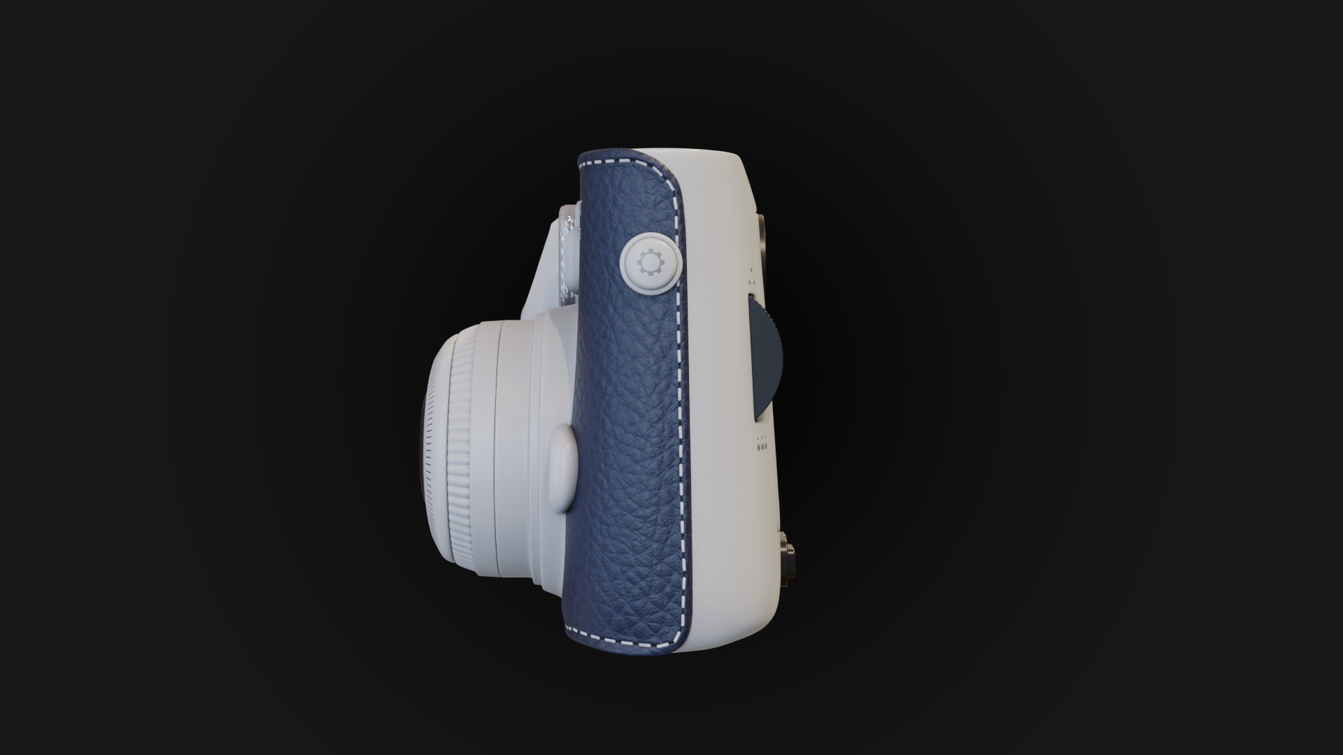 Navy Leather Instant Camera 3D model_9