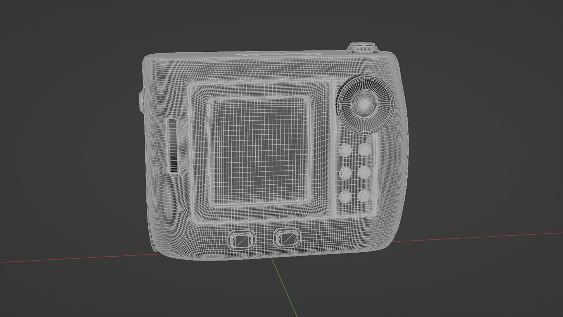 Navy Leather Instant Camera 3D model_11