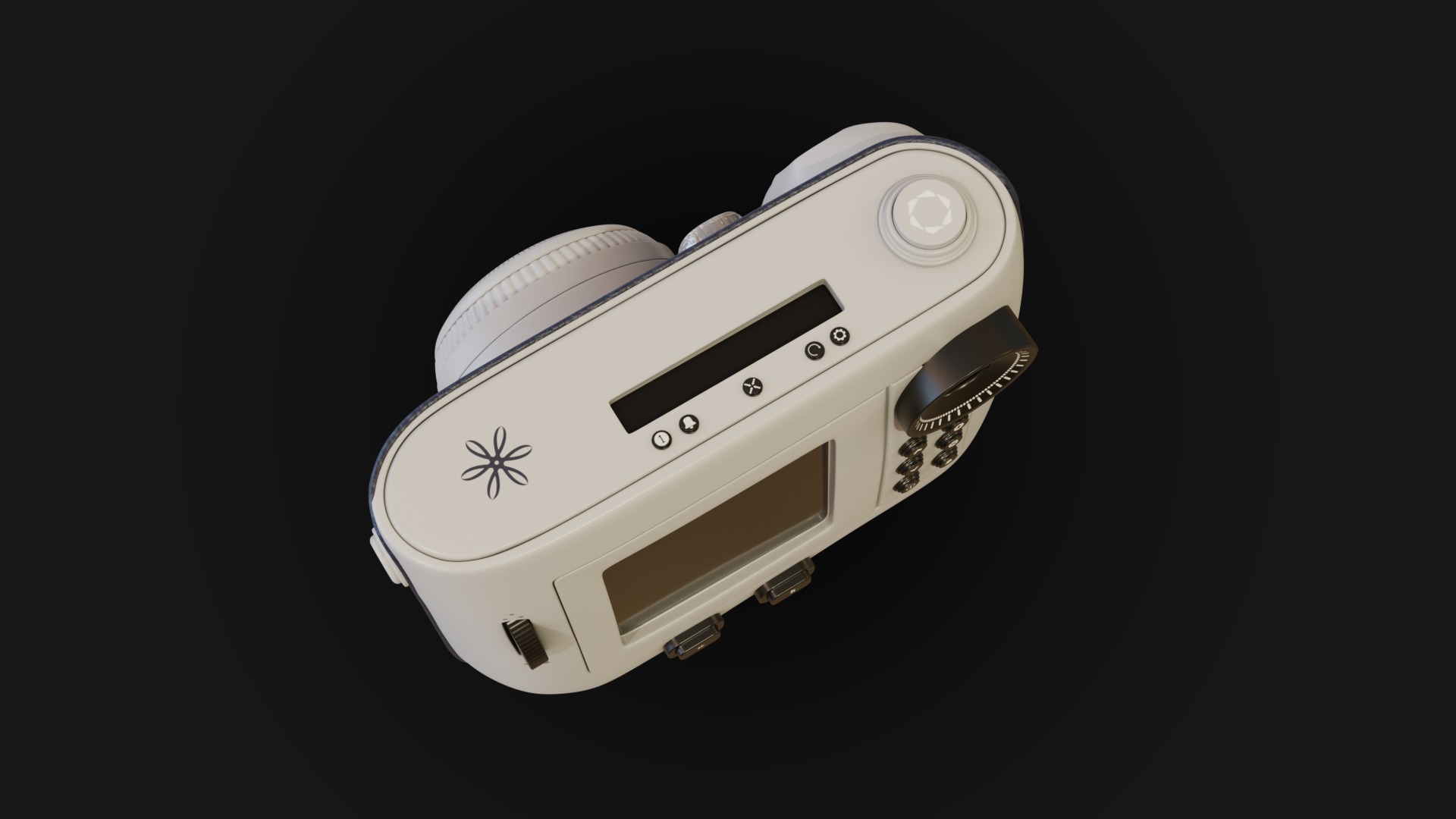 Navy Leather Instant Camera 3D model_5