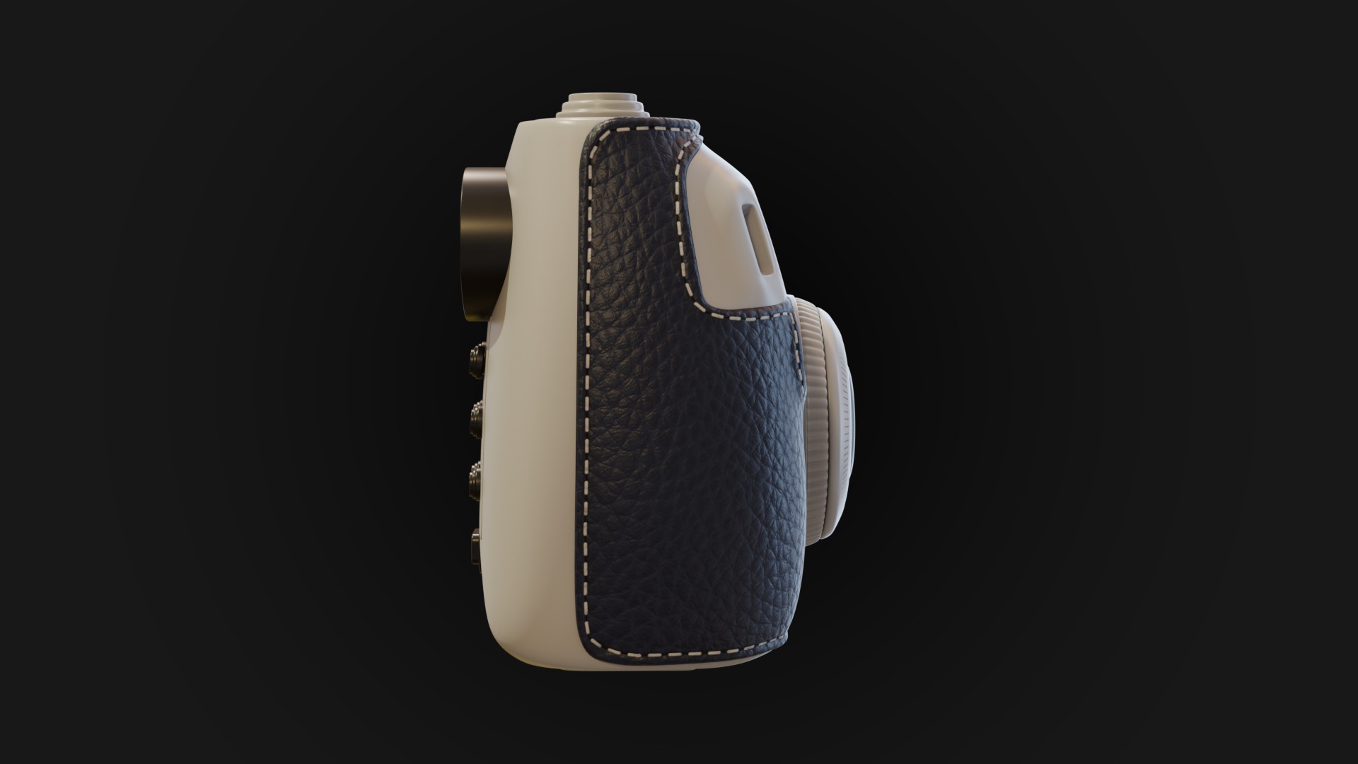 Navy Leather Instant Camera 3D model_8