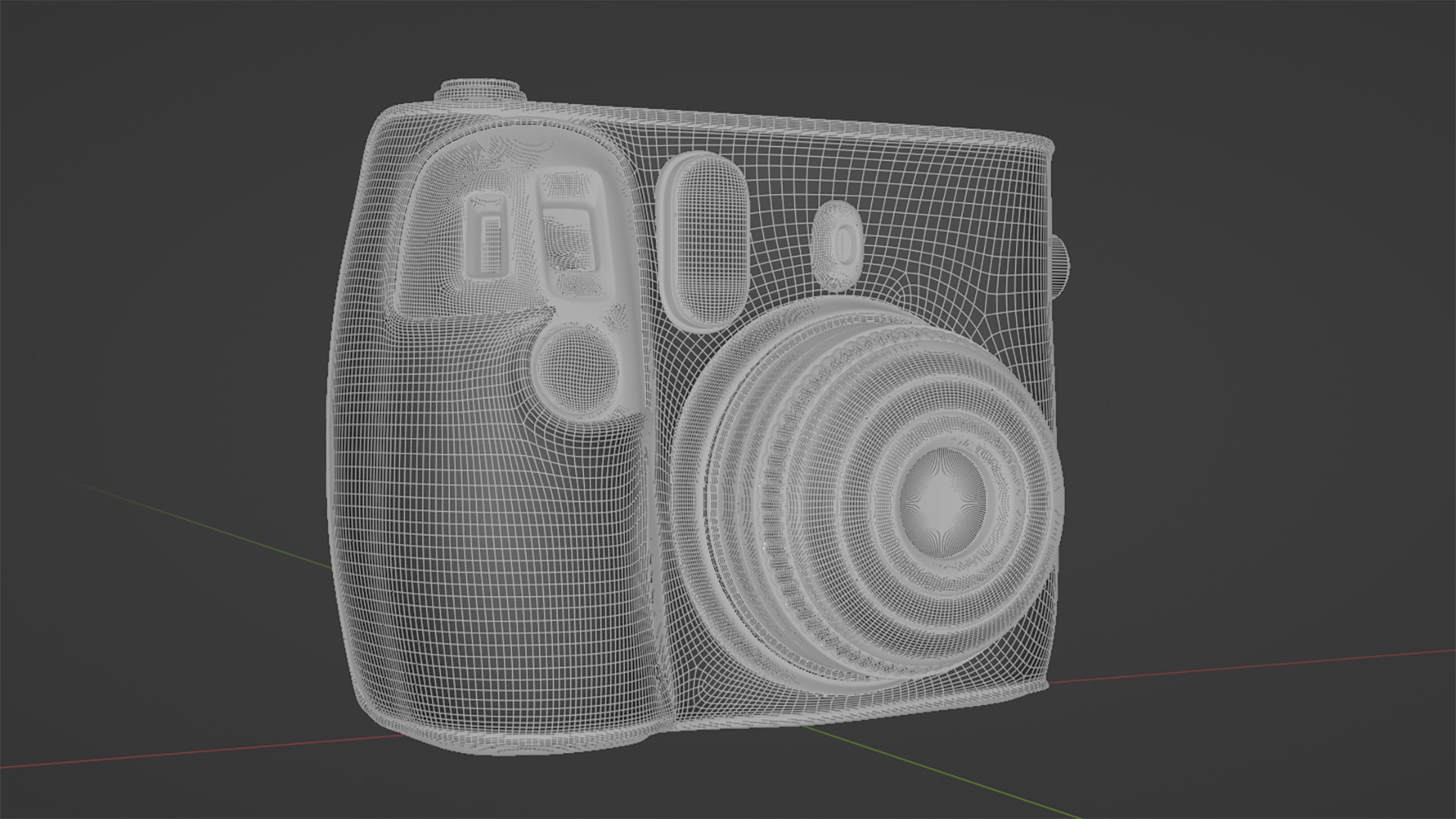 Navy Leather Instant Camera 3D model_10