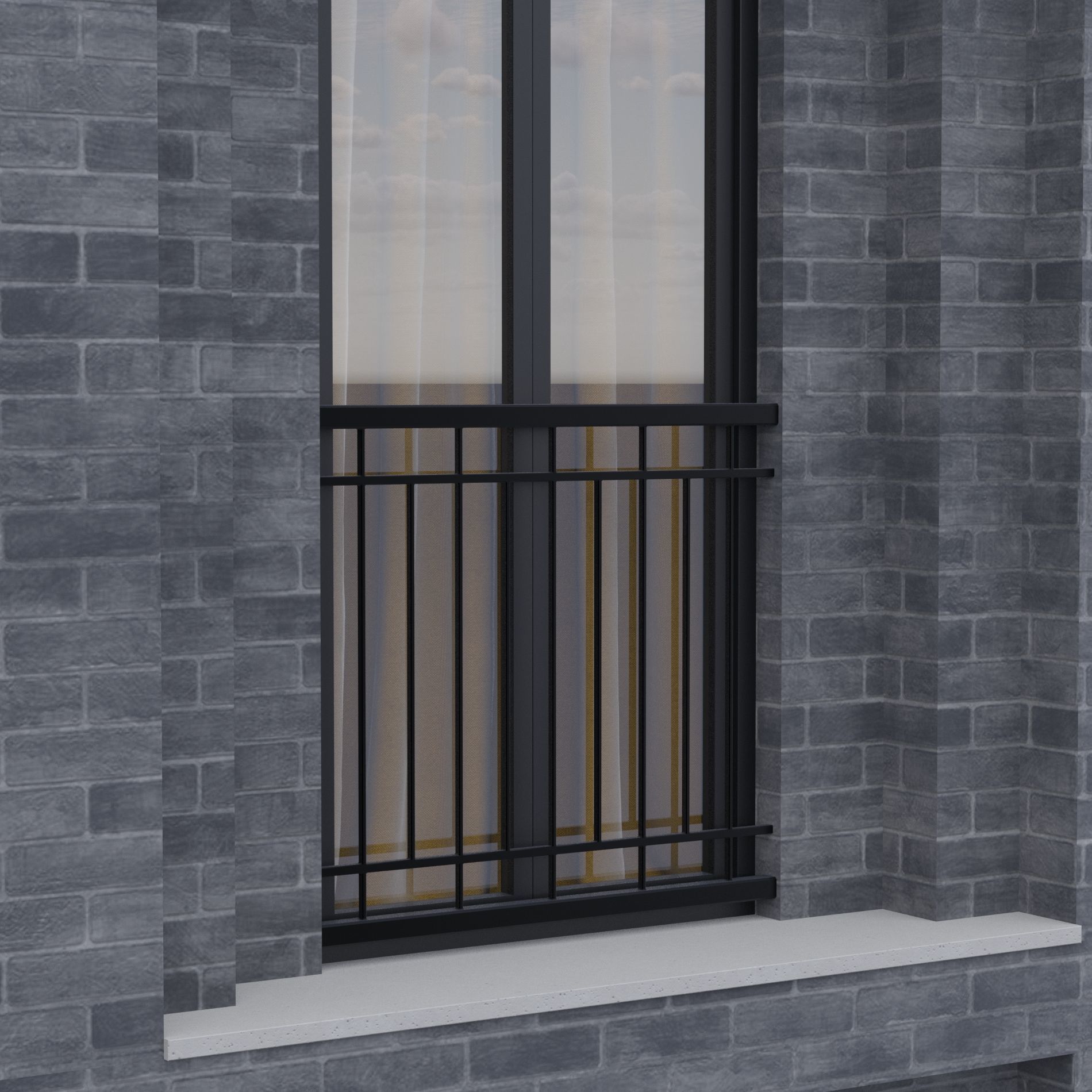 Modern building fasade 6 3D model_11