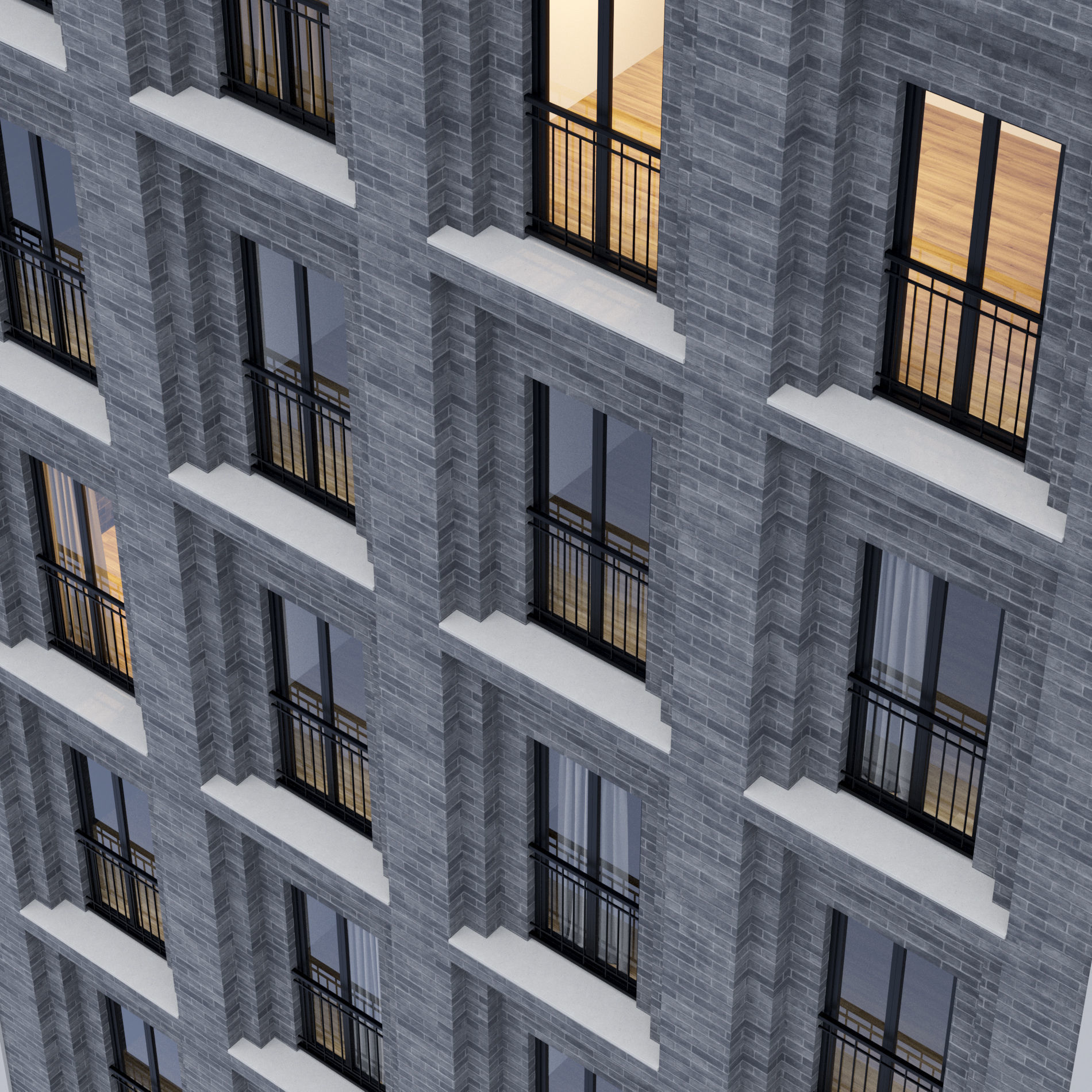Modern building fasade 6 3D model_12