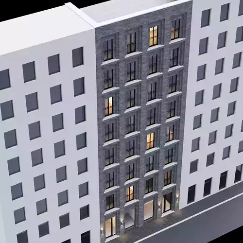 Modern building fasade 6 3D model
