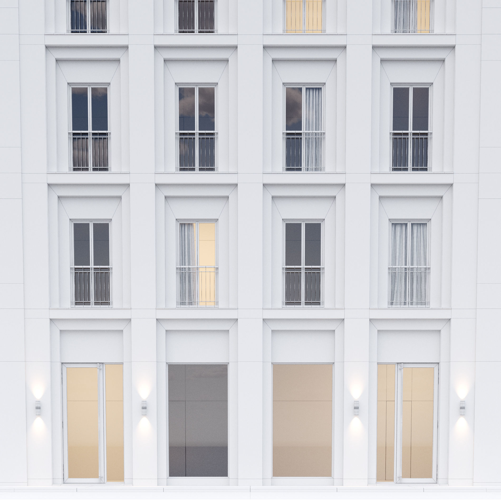 Modern building fasade 6 3D model_6