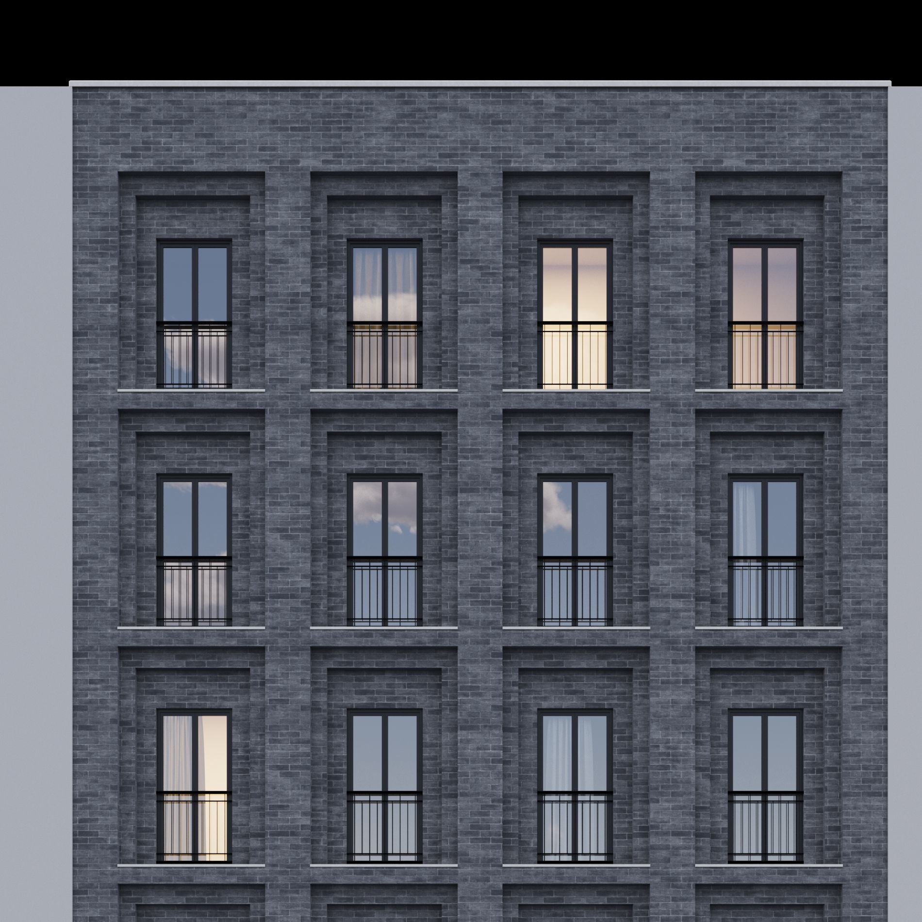 Modern building fasade 6 3D model_5