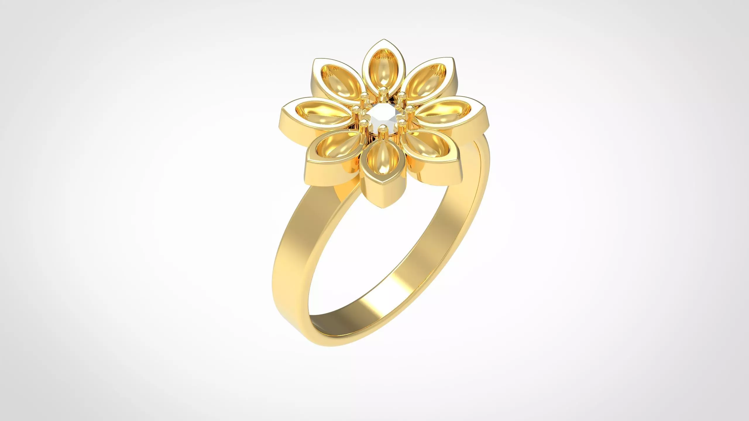 flower ring 3D print model_0