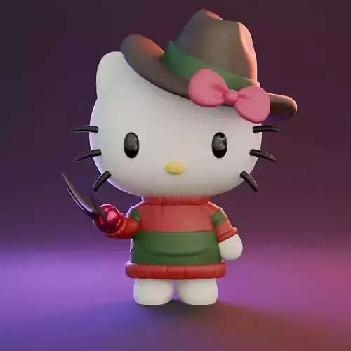 HELLO KITTY freddy krueger halloween 3D print model