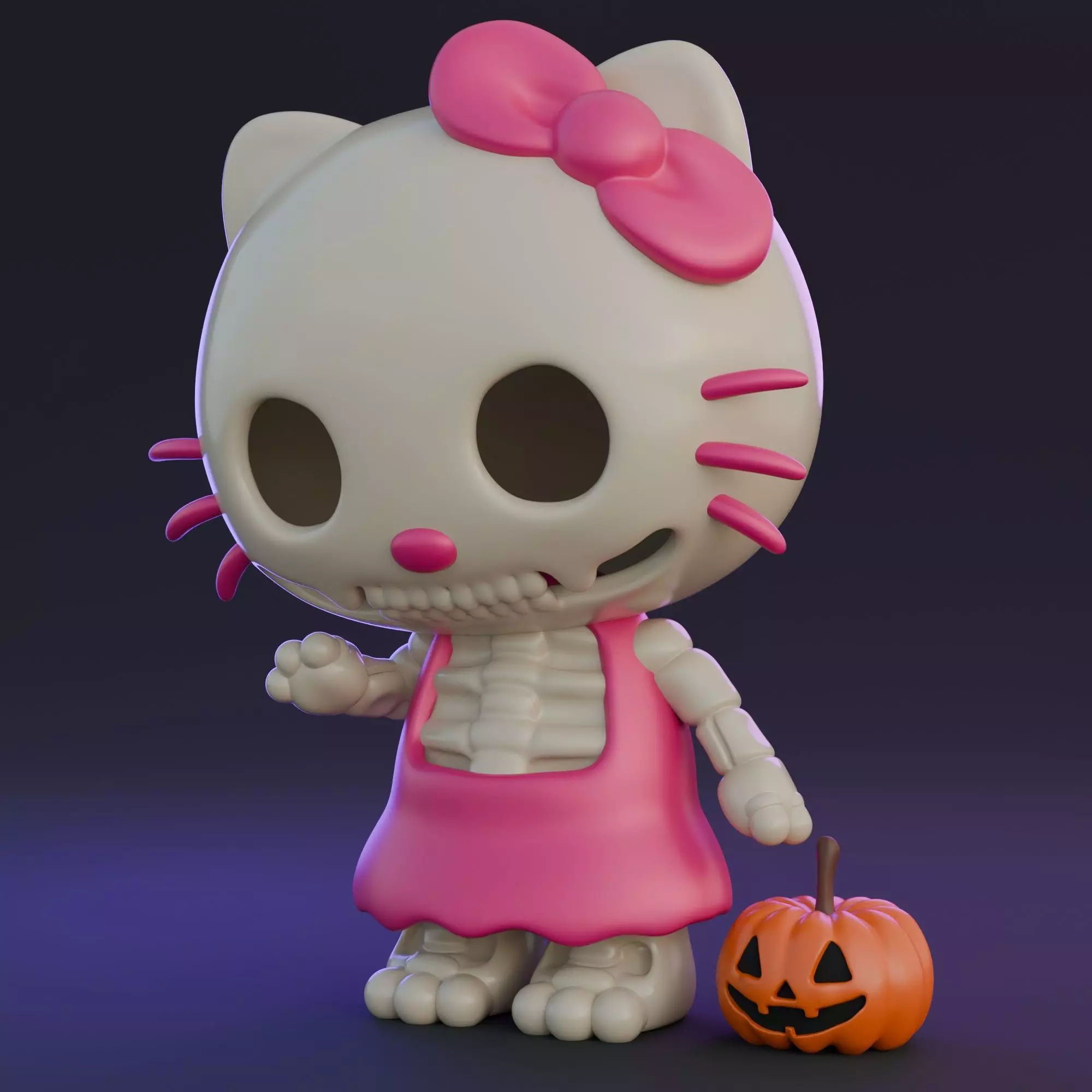 HELLO KITTY ESQUELETO halloween 3D print model