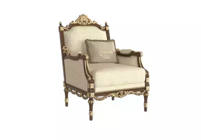 Classic french brown armchair by Modenese