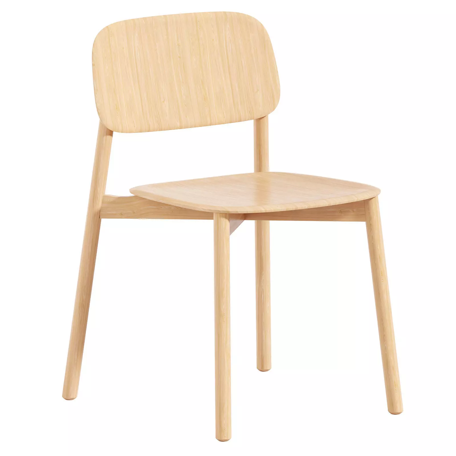 Hay Soft Edge Chair Wood Frame 3D model_0