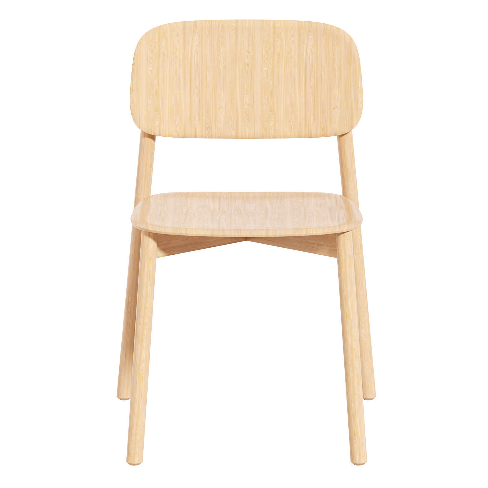 Hay Soft Edge Chair Wood Frame 3D model_1