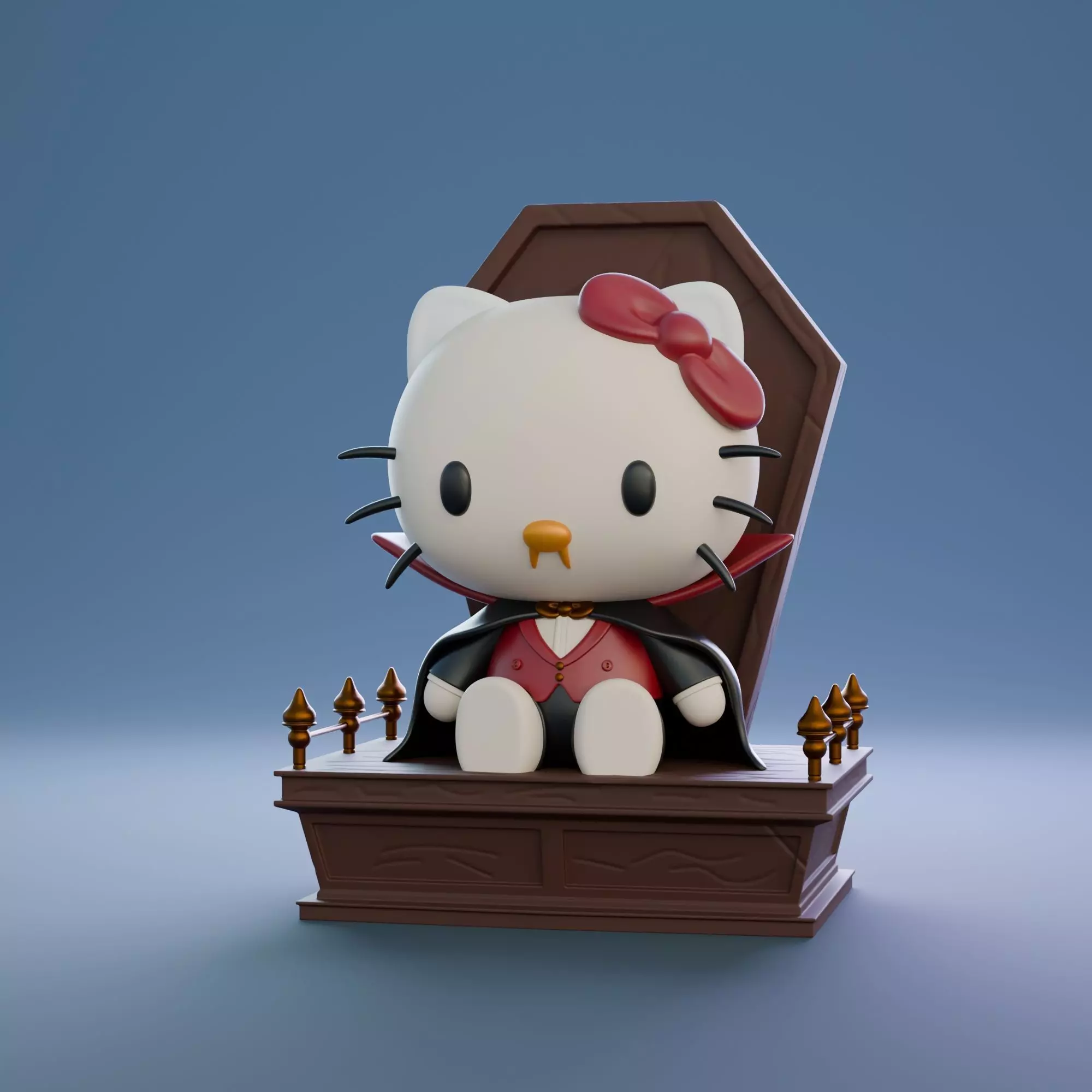Hello Kitty Halloween vampire 3D print model
