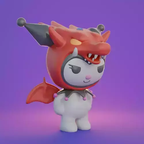 Hello Kitty Kuromi slifer the sky dragon YUGIOH 3D print model