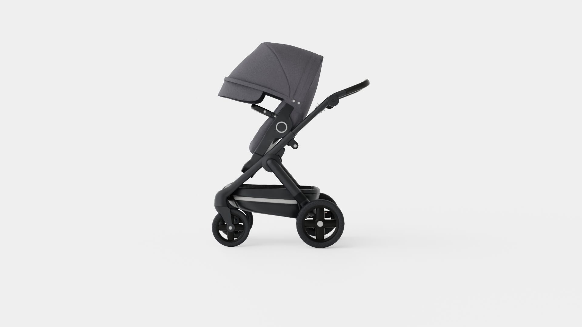 Baby Stroller Low-poly 3D model_3