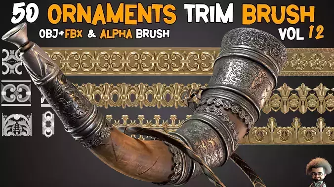 50 Ornaments Trim Brush    Vol 12