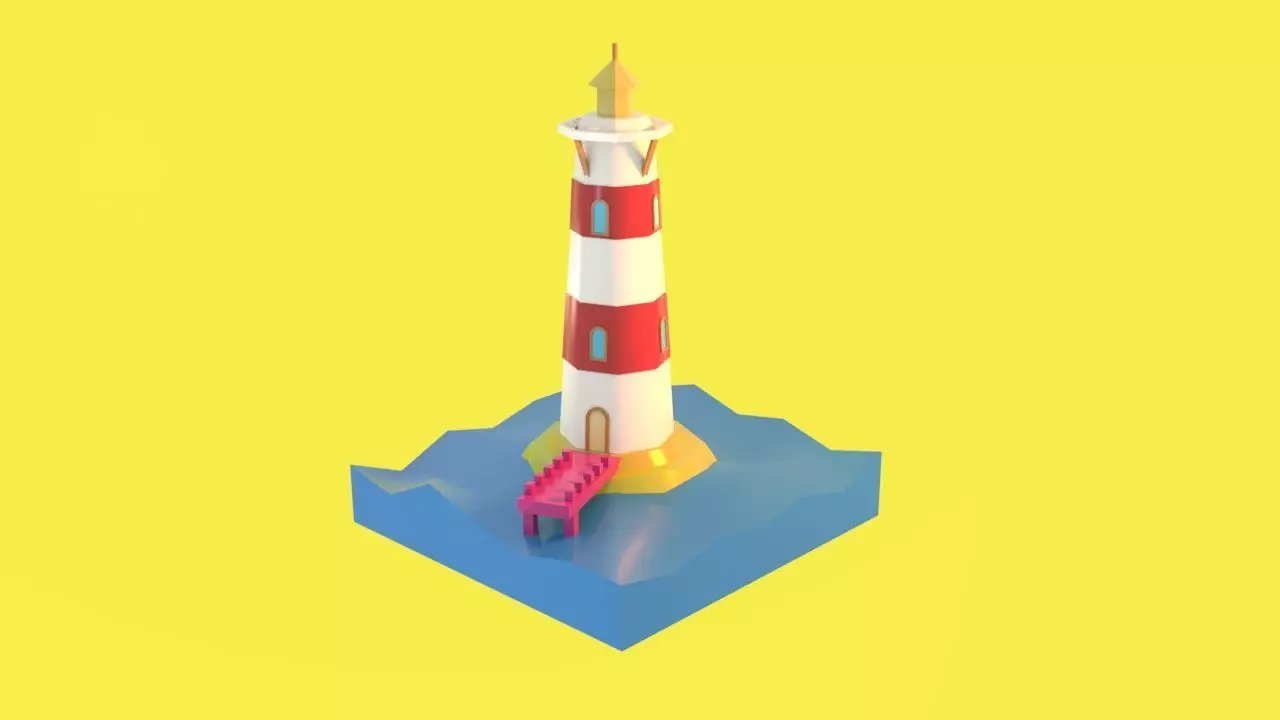 Low poly lighthouse Free low-poly 3D model