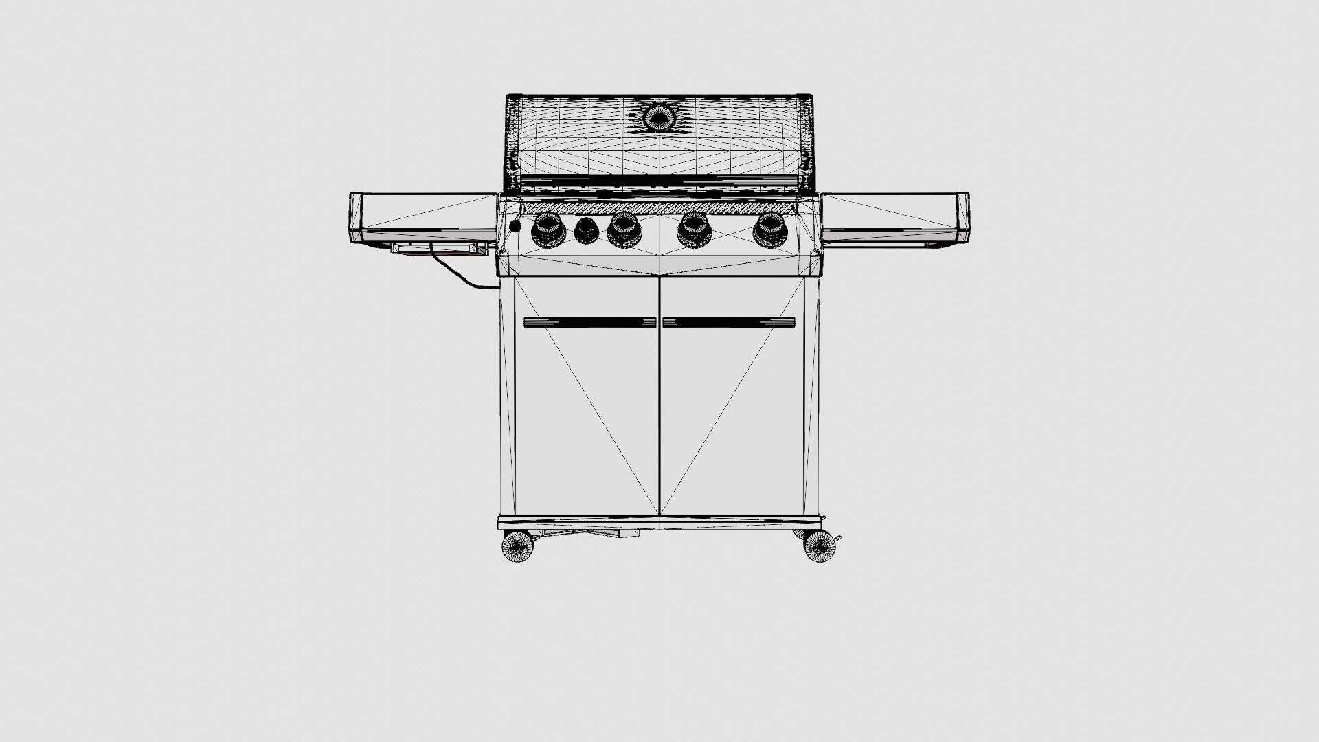 Barbecue Grill Low-poly 3D model_6