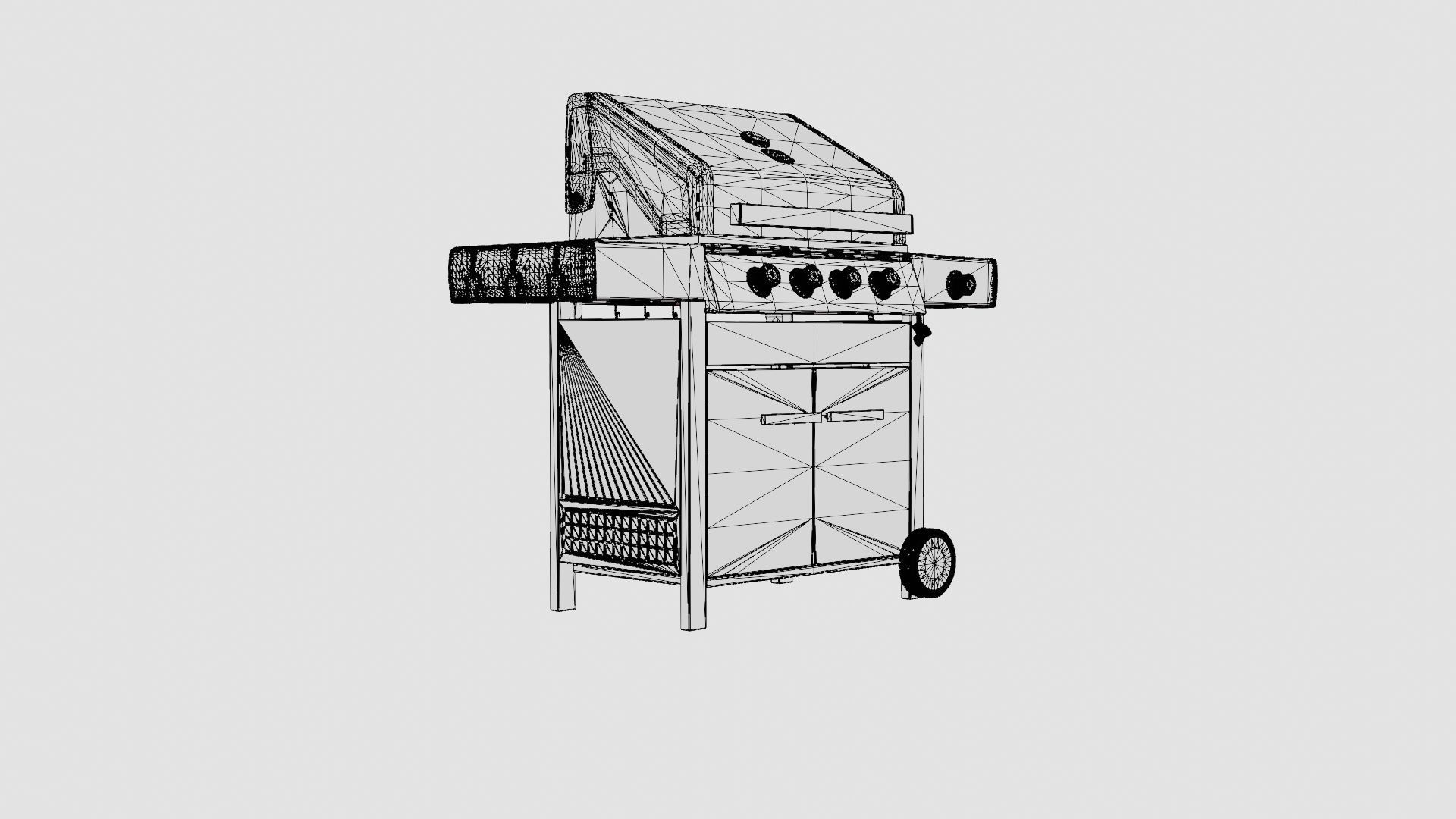 Barbecue Grill Low-poly 3D model_7