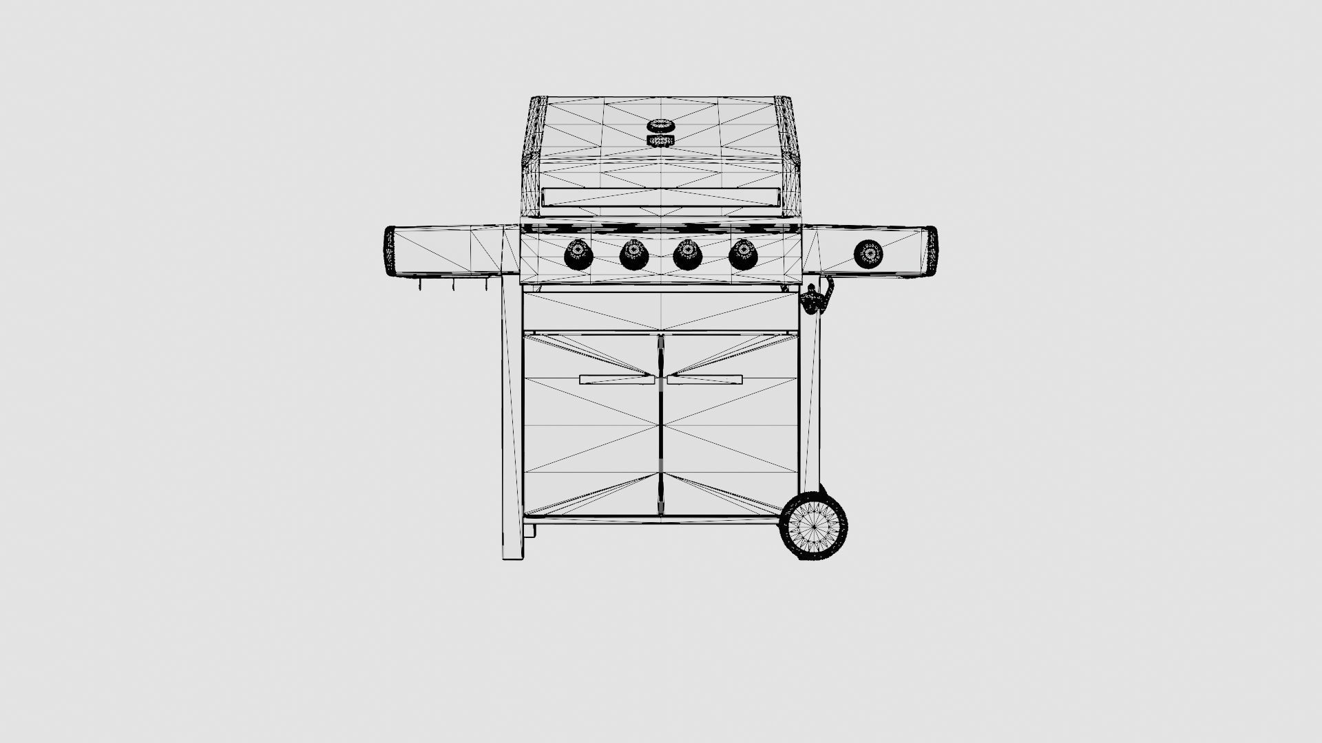 Barbecue Grill Low-poly 3D model_6