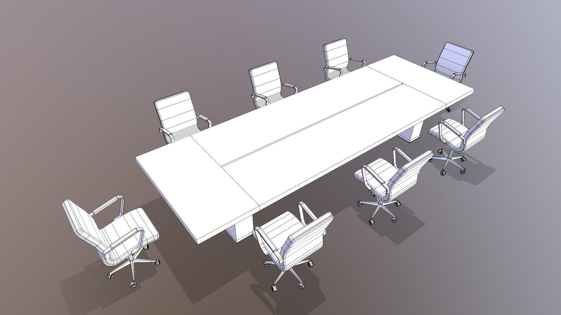 Meeting Table Low-poly 3D model_10
