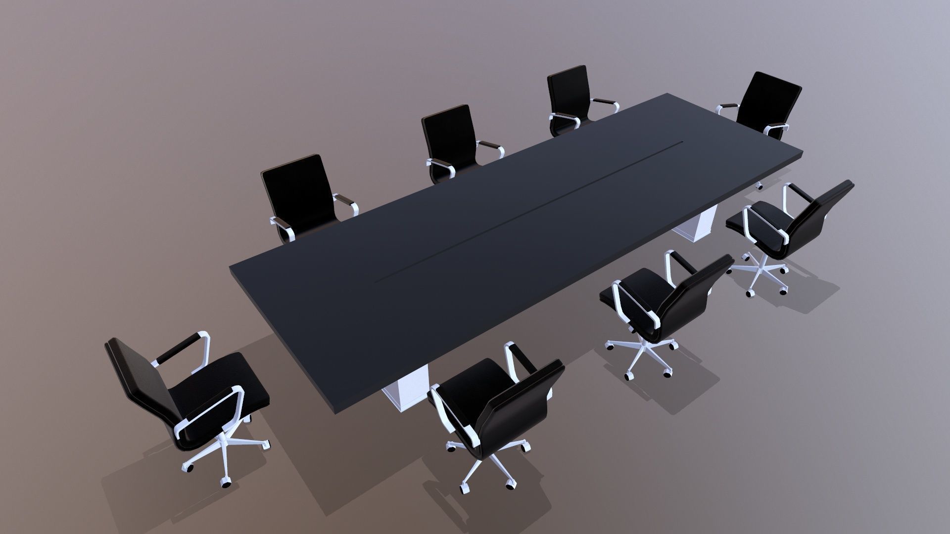 Meeting Table Low-poly 3D model_9
