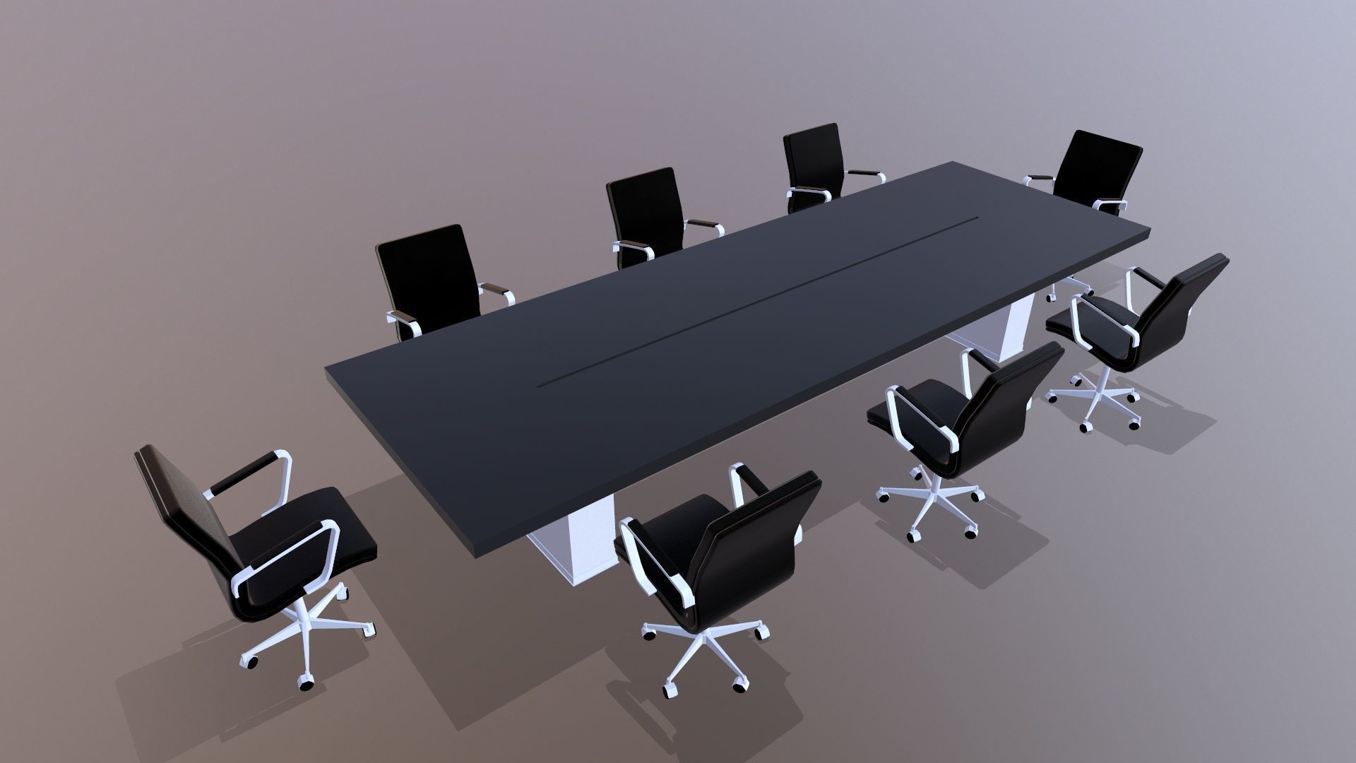 Meeting Table Low-poly 3D model_8