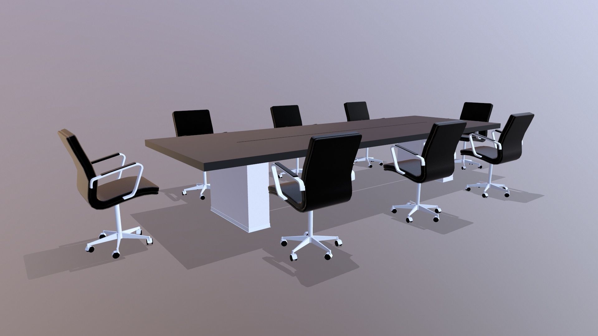 Meeting Table Low-poly 3D model_7