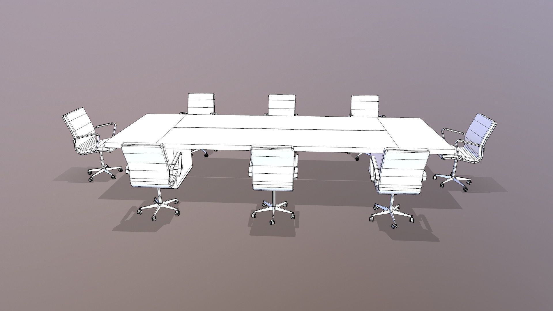 Meeting Table Low-poly 3D model_12
