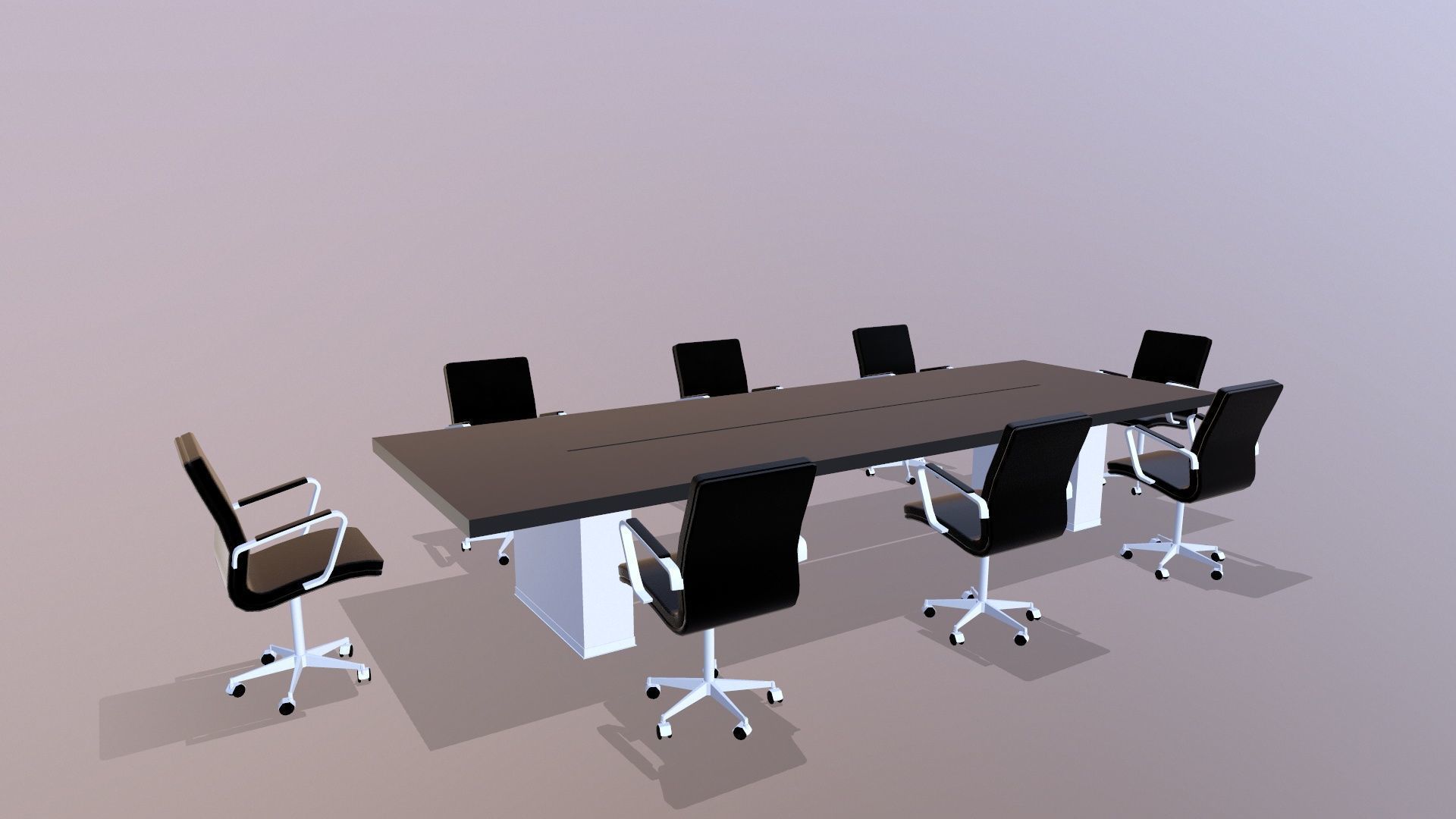 Meeting Table Low-poly 3D model_2