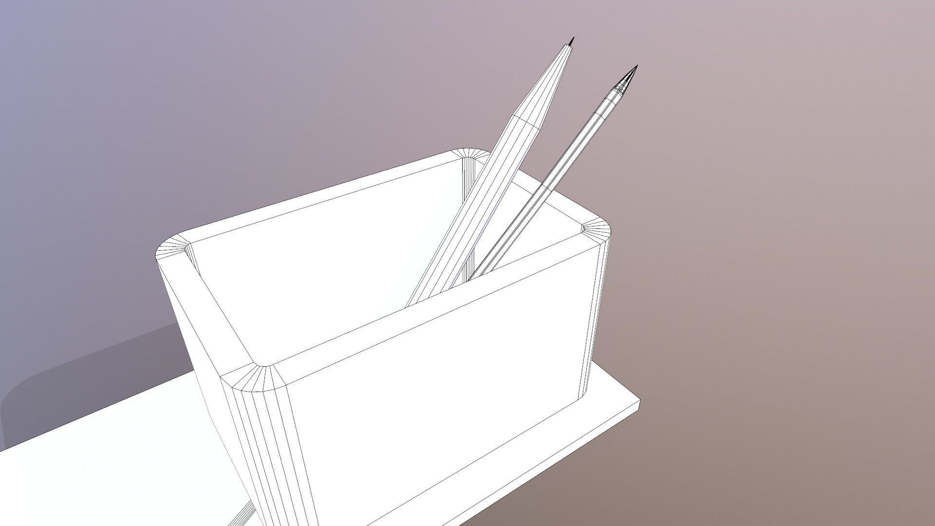 Pen Holder Low-poly 3D model_8