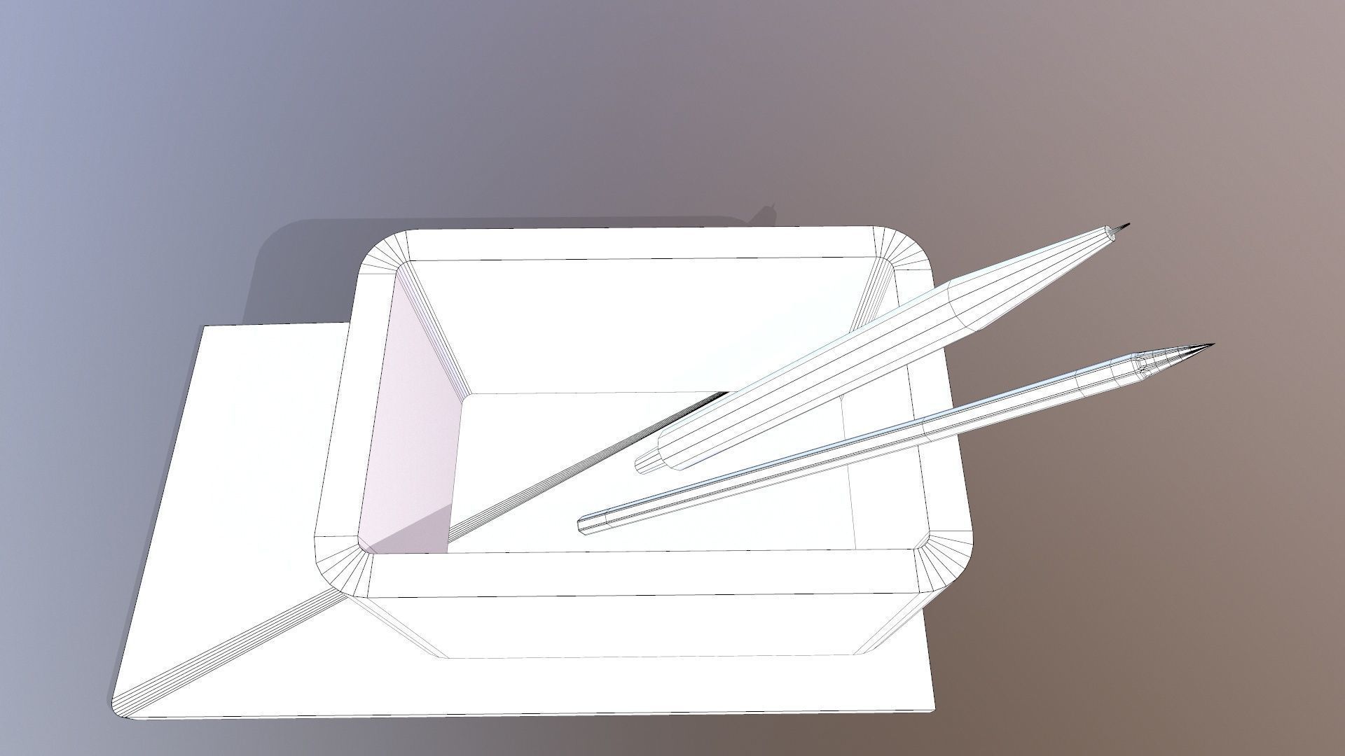 Pen Holder Low-poly 3D model_10