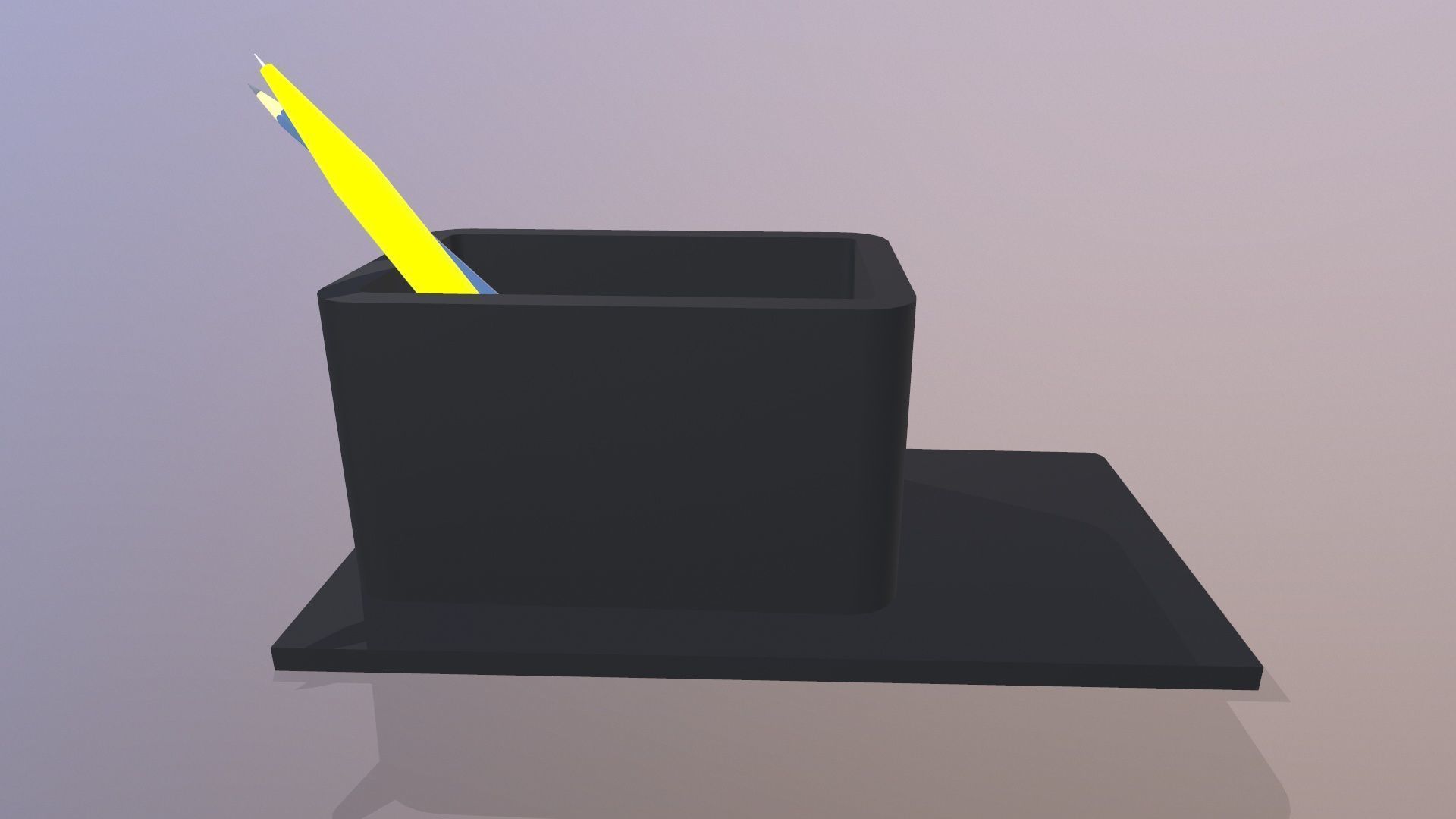 Pen Holder Low-poly 3D model_2
