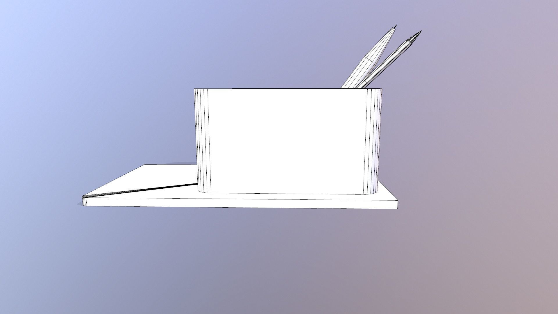 Pen Holder Low-poly 3D model_9