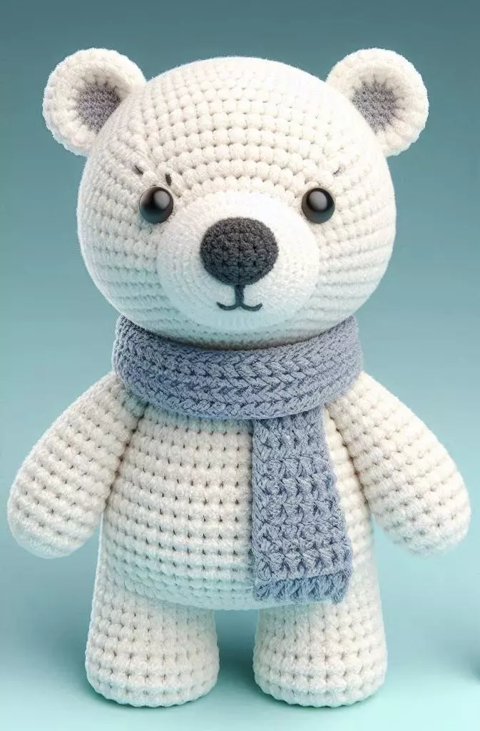 Frosty crochet style polar bear 3D print model_0