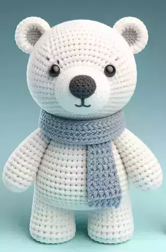 Frosty crochet style polar bear
