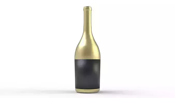 Dark Glass Wine Bottle Mockup Elegant 3D Model for Branding