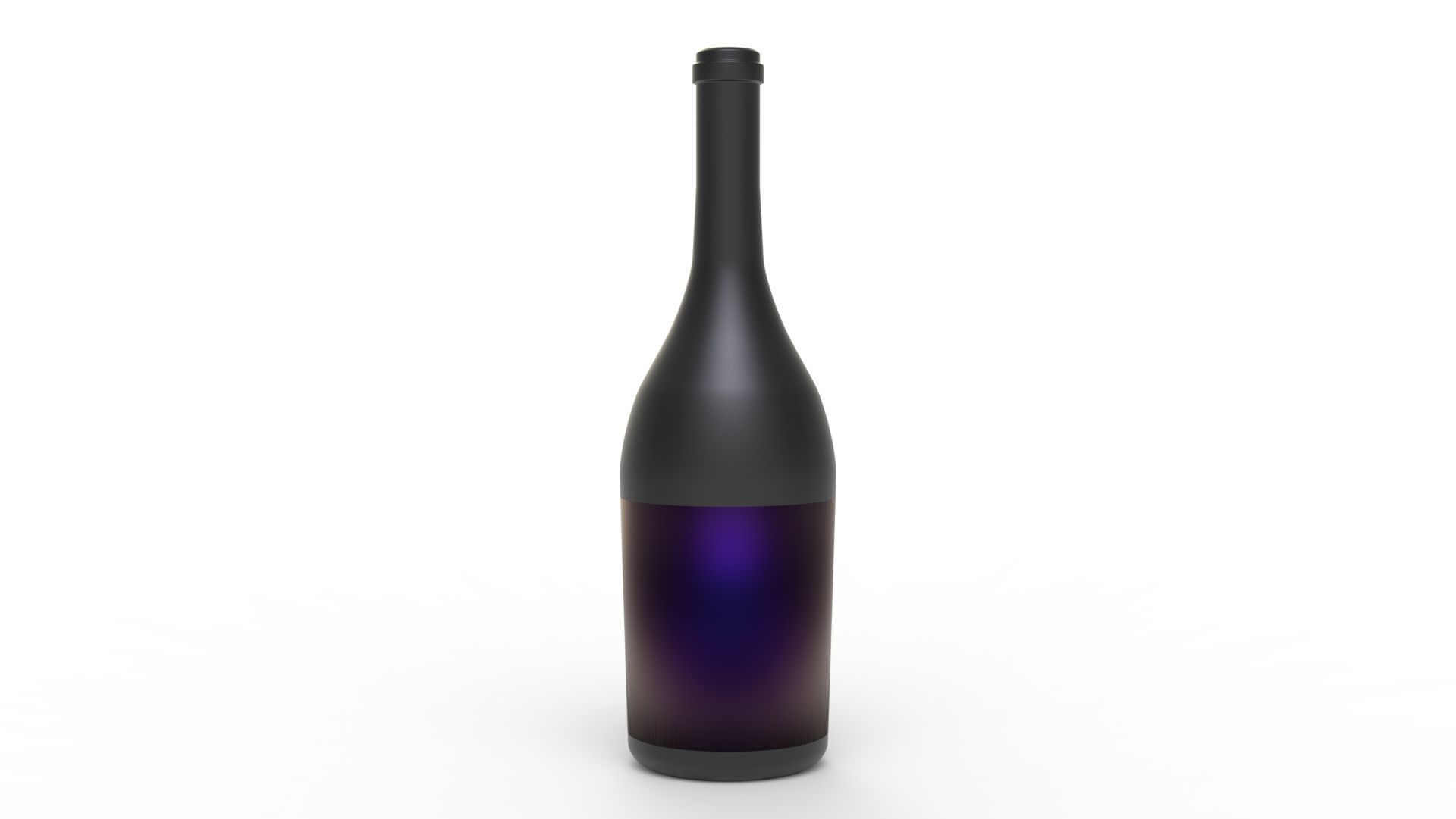 Dark Glass Wine Bottle Mockup Elegant 3D Model for Branding 3D model_11