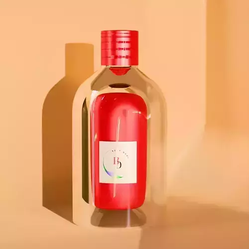Elegant Red Bottle 3D Model - High-Quality Packaging Design