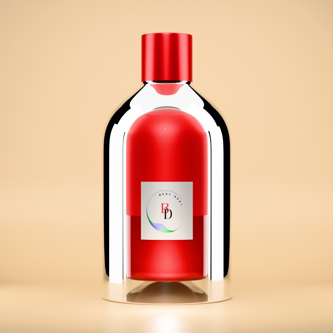 Elegant Red Bottle 3D Model - High-Quality Packaging Design Low-poly 3D model_1