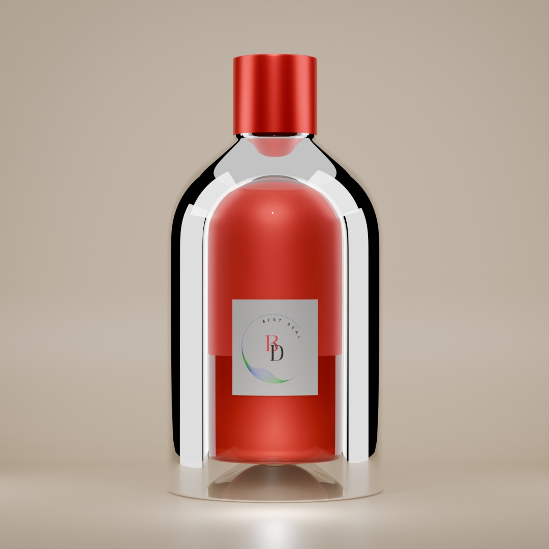 Elegant Red Bottle 3D Model - High-Quality Packaging Design Low-poly 3D model_4