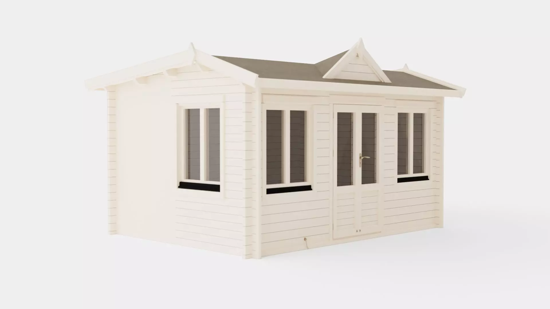 Garden House Low-poly 3D model_0
