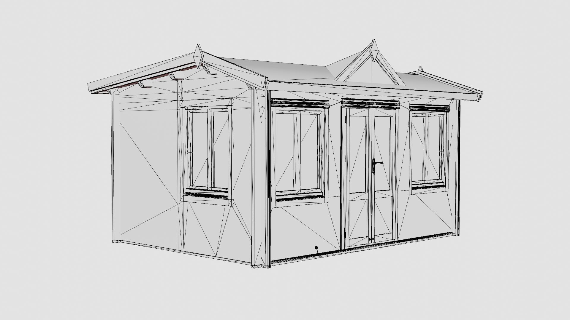 Garden House Low-poly 3D model_7