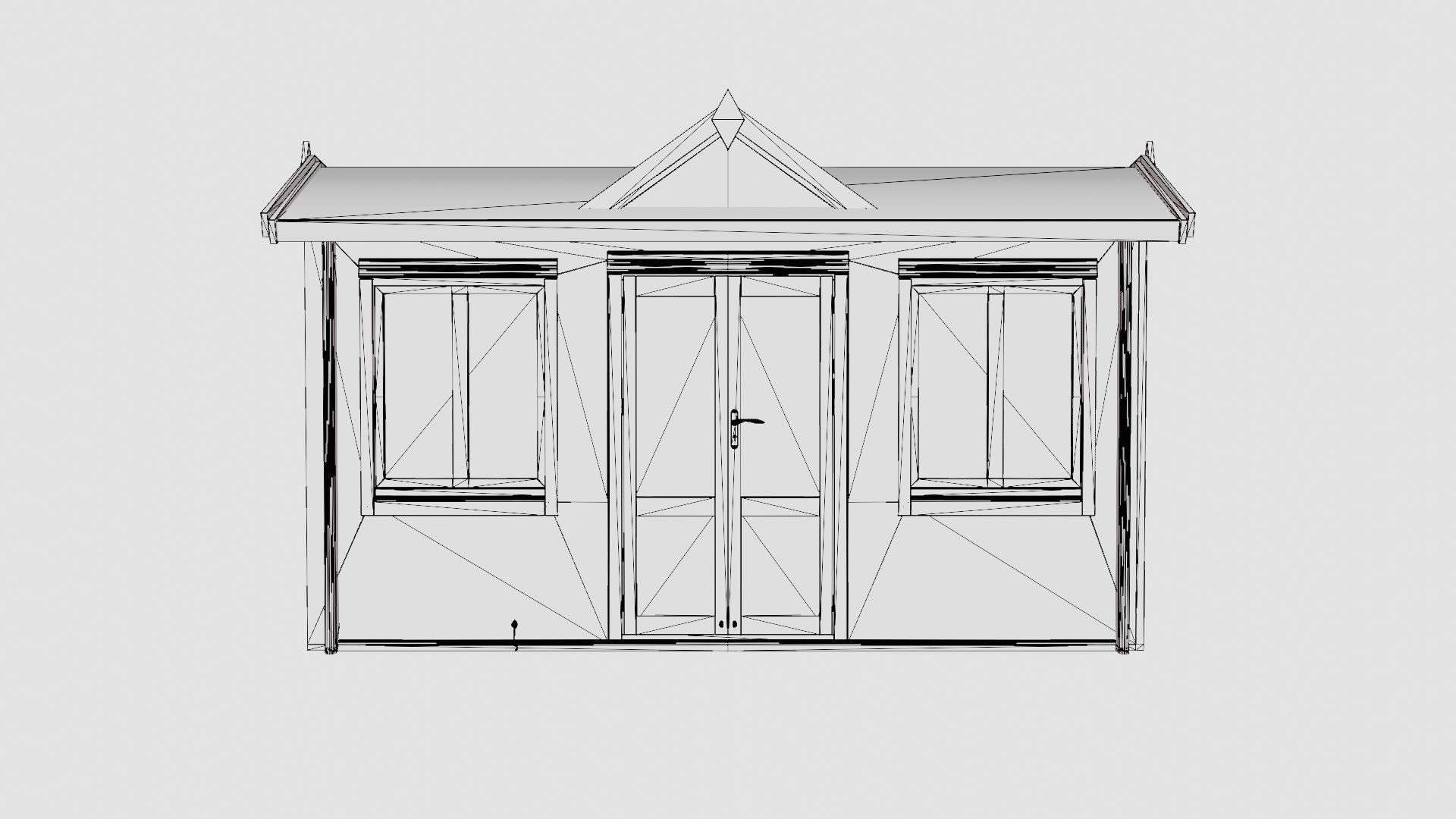 Garden House Low-poly 3D model_6